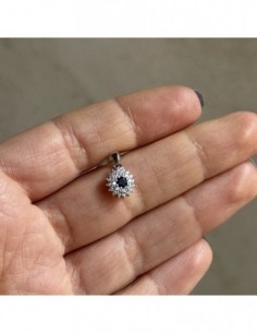 Ciondolo Oro Biaco Punto Luce Zirconi Blu Bia. [96102093] 2