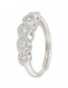 Anello Argento Rodiato Riviera Magic 5 Pietre Bianche [f98d47cc]