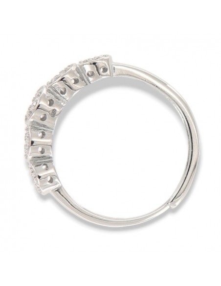 Anello Argento Rodiato Riviera Magic 5 Pietre Bianche [53a1b17b]