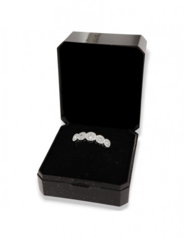Anello Argento Rodiato Riviera Magic 5 Pietre Bianche [3d9a3372]
