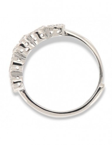Anello Argento Rodiato Riviera Magic 5 Pietre Rosa [c8bf0b7d]