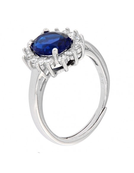 Anello Argento Rodiato Principessa Blu 9x7 [a194710d]