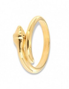 Anello Argento Dorato Serpente Liscio [fc042691]