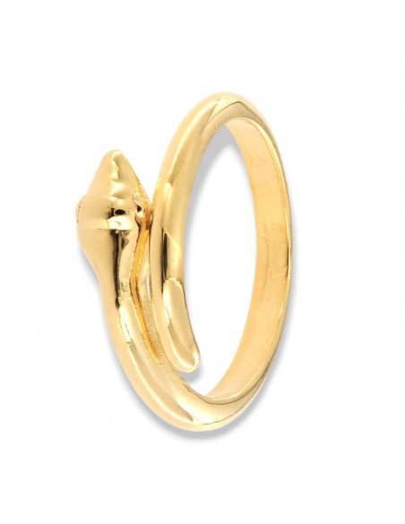 Anello Argento Dorato Serpente Liscio [fc042691]