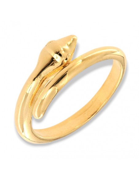Anello Argento Dorato Serpente Liscio [b963340c]