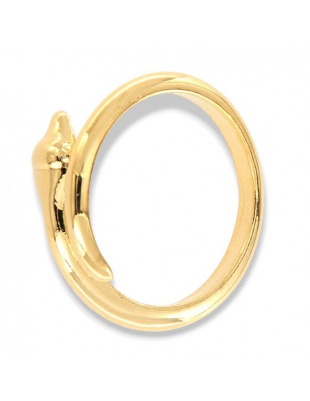Anello Argento Dorato Serpente Liscio [bc337312]