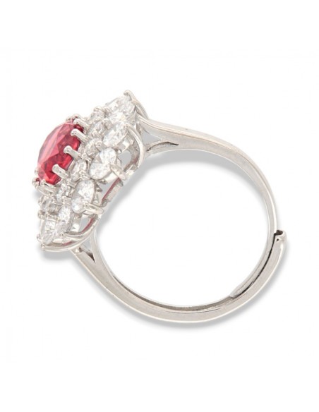 Anello Argento Rodiato Principessa Rossa 9x7MM [df182d05]