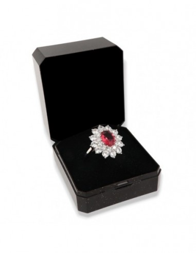 Anello Argento Rodiato Principessa Rossa 9x7MM [b123af0c]