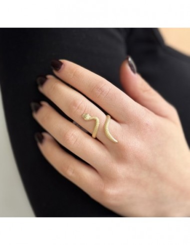 Anello Argento Dorato Serpente Aggrovigliato [d411db18]