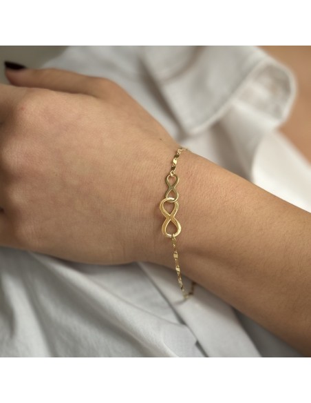 Bracciale Argento Dorato Infinito Maglia Mirror [072b26ee]