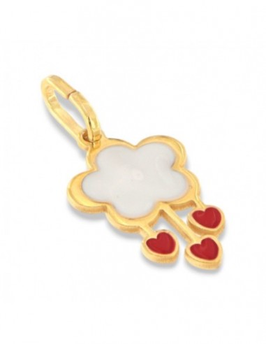 Ciondolo Argento Dorato Fiore Bianco [c0abda32]