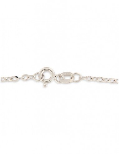 Collana con catena Rolo in oro bianco 14k: oro vero (larghezza 1,9 mm-4,6 mm) - Italia