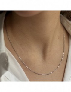 Collana Oro Bianco Veneziana Rigata 2,55GR [134055e7] 2