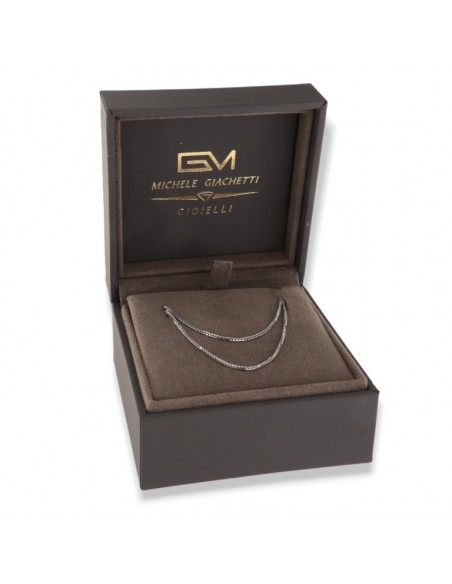 Collana Oro Bianco Veneziana Rigata 2,55GR [334d8b26]