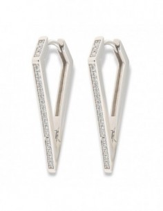 Orecchini Argento Rodiato Triangolari Zirconi Bianchi [44156d04]