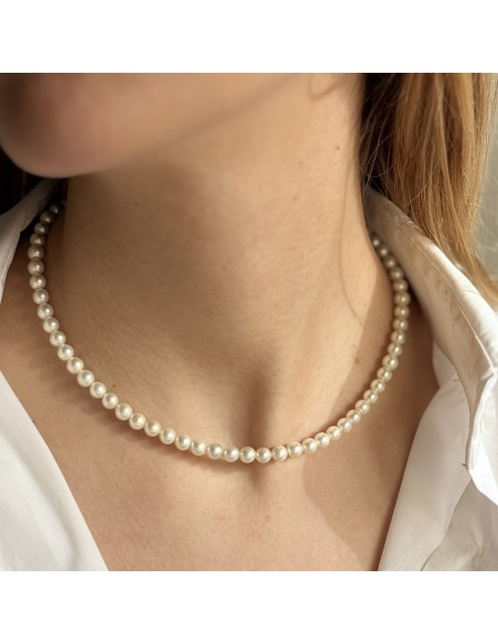 Collana Argento Rodiato Perle Sintetiche [c30ccbcd]