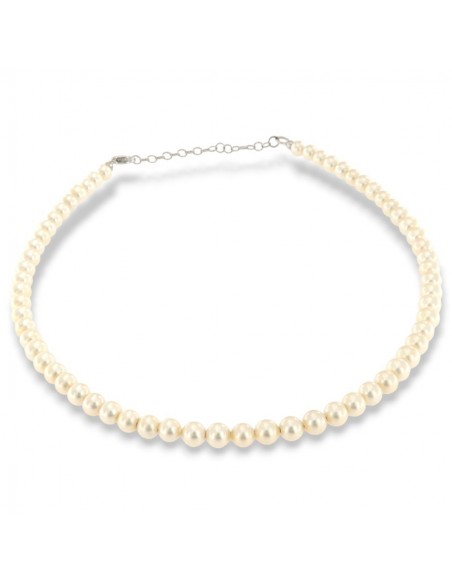 Collana Argento Rodiato Perle Sintetiche [71414dd7]