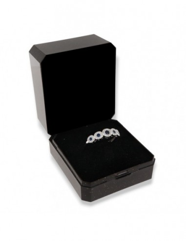 Anello Argento Rodiato Riviera Magic 5 Pietre Blu [0eebb203]