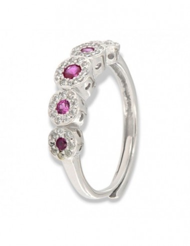 Anello Argento Rodiato Riviera Magic 5 Pietre Viola [316728a2]
