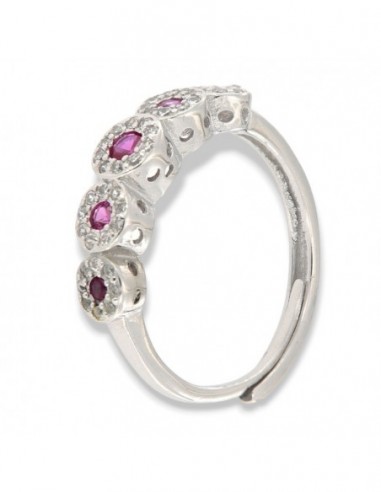 Anello Argento Rodiato Riviera Magic 5 Pietre Viola [5061290f]
