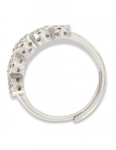 Anello Argento Rodiato Riviera Magic 5 Pietre Viola [e77ce80b]