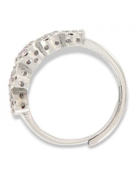 Anello Argento Rodiato Riviera Magic 5 Pietre Viola [e77ce80b]