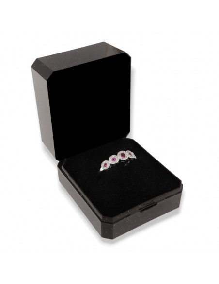 Anello Argento Rodiato Riviera Magic 5 Pietre Viola [89476a02]