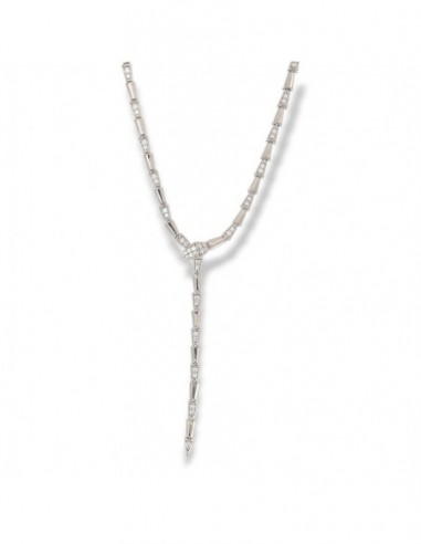 Collana Argento Rodiato Serpente Zirconi Bianchi [0f99907d]