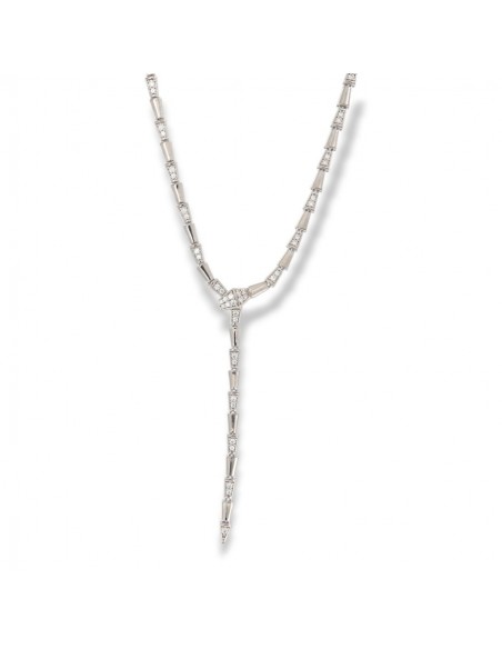 Collana Argento Rodiato Serpente Zirconi Bianchi [0f99907d]