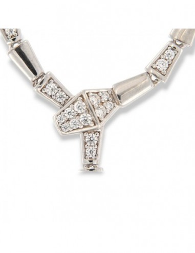 Collana Argento Rodiato Serpente Zirconi Bianchi [7c437a1a]
