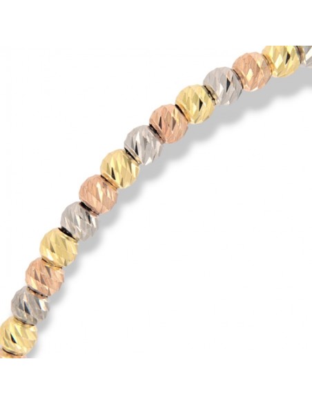 Bracciale Argento Rodiato Sfere Rigate 3 Colori [304f6f0c]