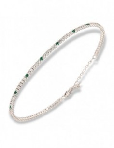 Bracciale Argento Tennis Zirconi Bianchi Verdi 1,5MM [a8f355df]