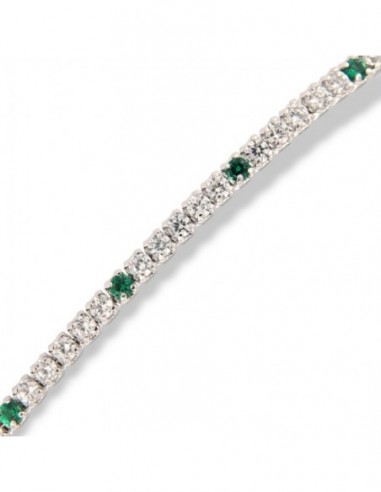 Bracciale Argento Tennis Zirconi Bianchi Verdi 1,5MM [3fc84f38]