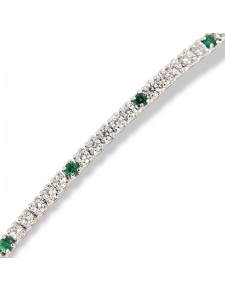 Bracciale Argento Tennis Zirconi Bianchi Verdi 1,5MM [3fc84f38]