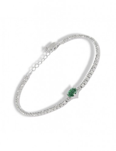 Bracciale Argento Rodiato Tennis Cuore Centrale [38530405]