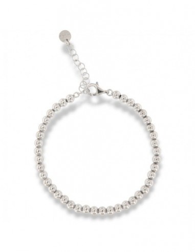 Bracciale Argento Rodiato Sfere Lisce 4MM [16a19796]