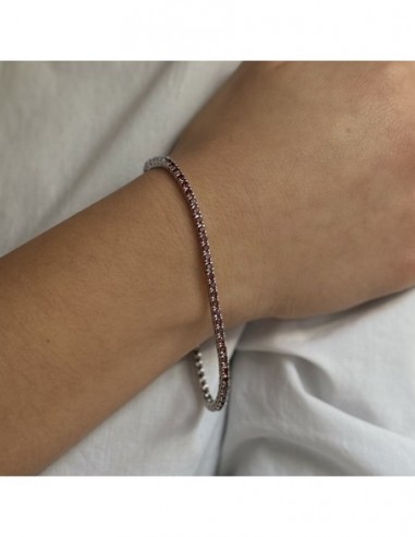 Bracciale Argento Tennis Zirconi Rossi 2MM [abe9986c]