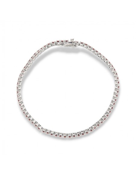 Bracciale Argento Tennis Zirconi Rossi 2MM [19a41e76]