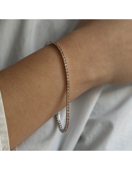 Bracciale Argento Tennis Zirconi Champagne 2MM [b9c592d6]