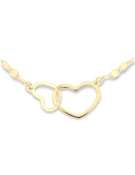 Bracciale Argento Dorato Maglia Mirror Cuori [bed21e83]