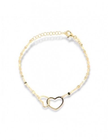 Bracciale Argento Dorato Maglia Mirror Cuori [bb82599d]