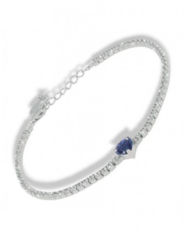 Bracciale Argento Rodiato Tennis Cuore Centrale [33edefd9]