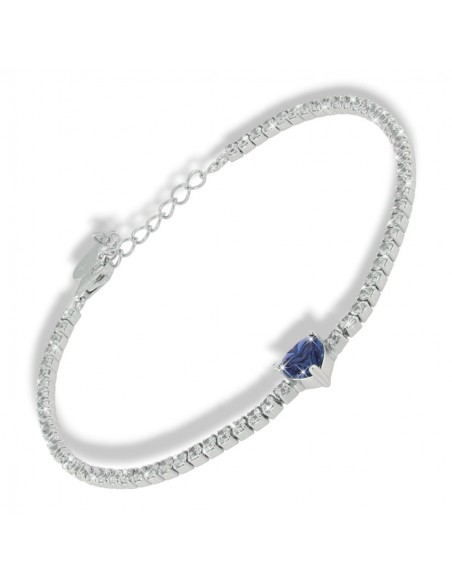 Bracciale Argento Rodiato Tennis Cuore Centrale [33edefd9]