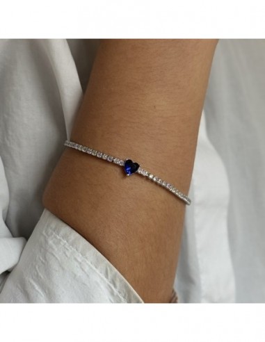 Bracciale Argento Rodiato Tennis Cuore Centrale [86317755]
