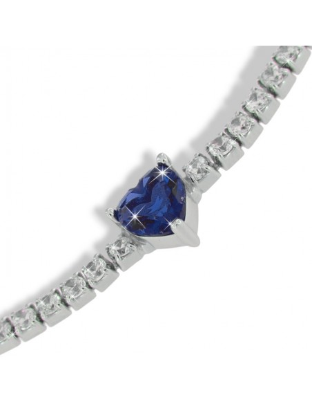 Bracciale Argento Rodiato Tennis Cuore Centrale [312cb651]