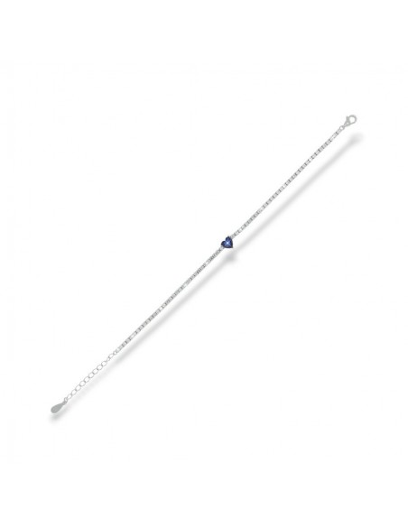 Bracciale Argento Rodiato Tennis Cuore Centrale [347cf14f]