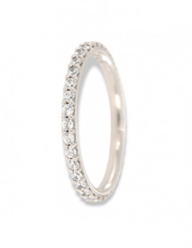 Anello Oro Bianco Eternity Zirconi Bianchi 1,5MM [a6663b5f]