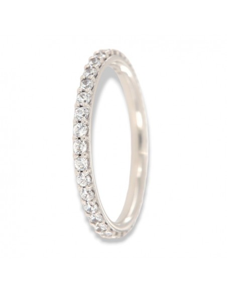 Anello Oro Bianco Eternity Zirconi Bianchi 1,5MM [a6663b5f]