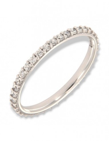 Anello Oro Bianco Eternity Zirconi Bianchi 1,5MM [3a76e6bf]