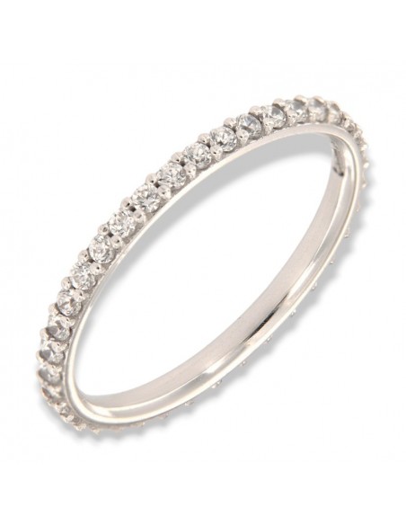 Anello Oro Bianco Eternity Zirconi Bianchi 1,5MM [3a76e6bf]